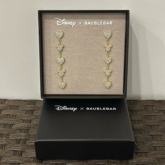 BaubleBar Jewelry - NWT Disney x Baublebar Mickey & Minnie Heart Earrings